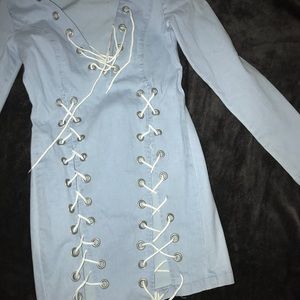 Akira Demin Washed Tie Dress